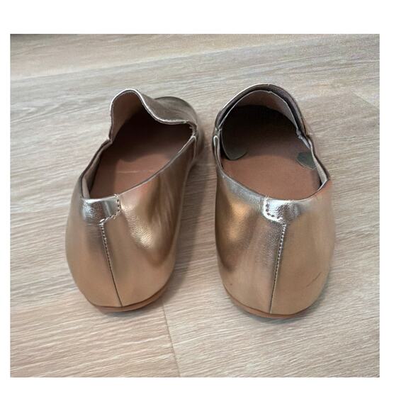 FitFlop Shoes Womens 8 Gold Metallic Leather Loafers Lena Slip On Casual Flats - Picture 4 of 8